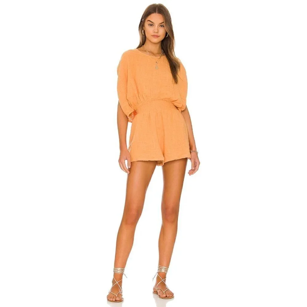 Free People Pietro Romper Suntan Womens Size XS